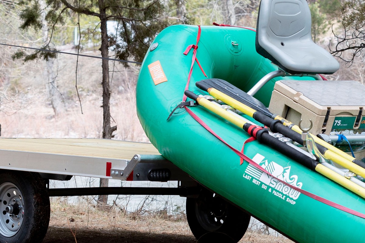 CargoPro Aluminum Raft Trailers w/Pressure Treated Deck, Roller, Winch